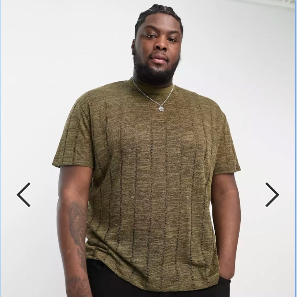 ASOS Military Olive Sheer T-Shirt - New & Unworn